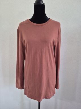 George Long Sleeve Crewneck Top in Dusty Rose